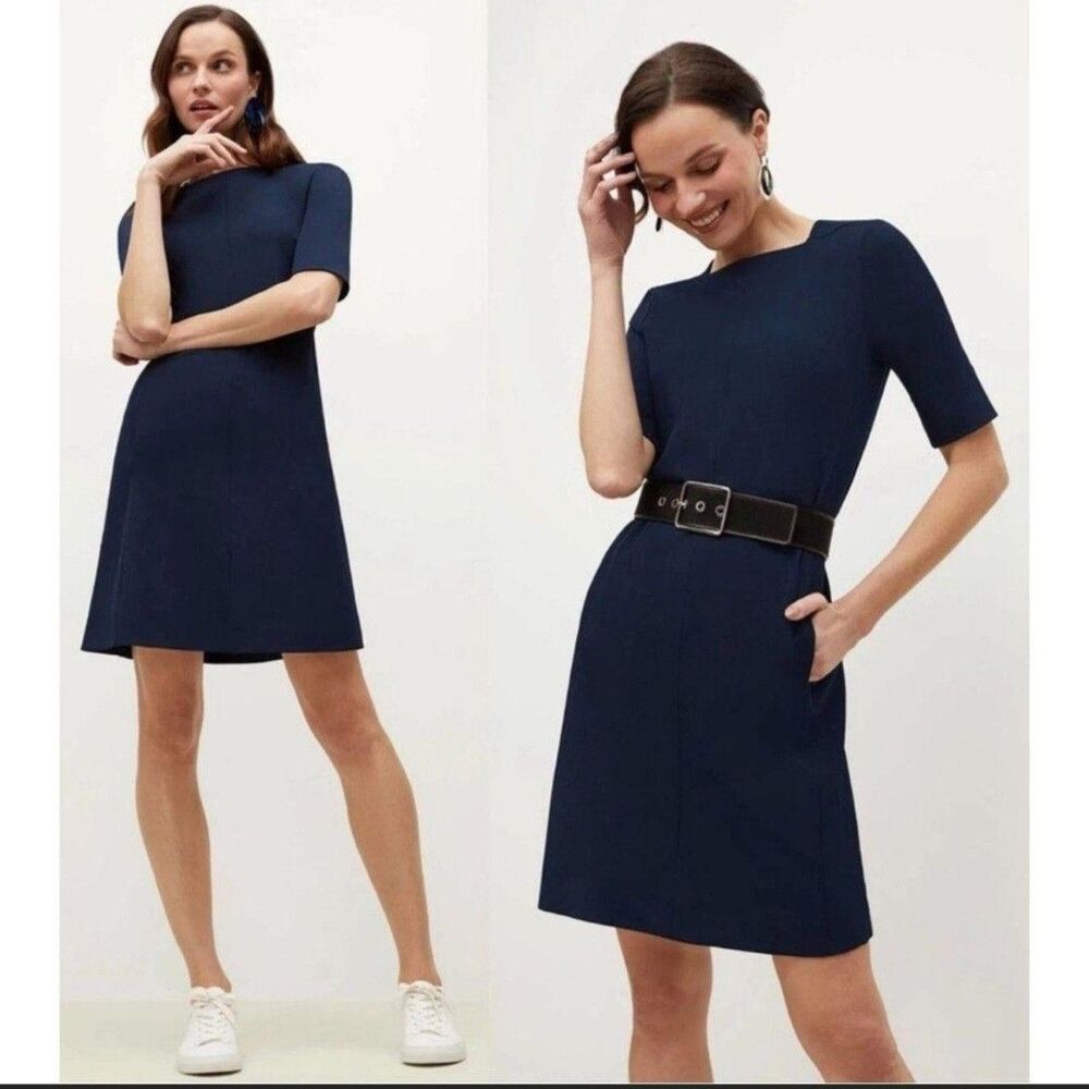 MM Lafleur dress Emily 2.0 Galaxy Blue Sz 10 Classic Quiet Luxury Minimalist